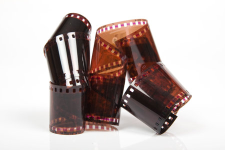 35 mm film isolated over white background