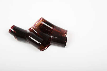 35 mm film isolated over white backgroundの写真素材