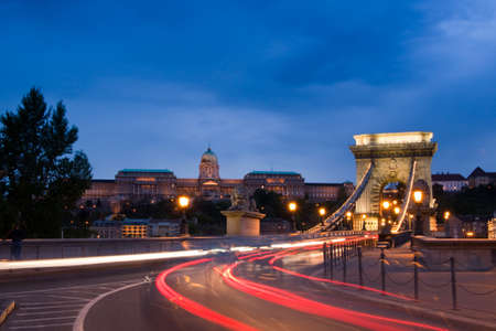 Night lights in Budapest-Hungaryの写真素材