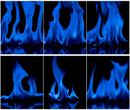 Set of fire flame backgroundの写真素材