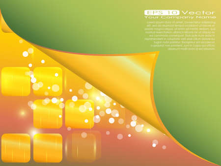 elegant yellow squares and green page designのイラスト素材