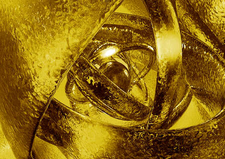 yellow 3D abstract backgroundの写真素材