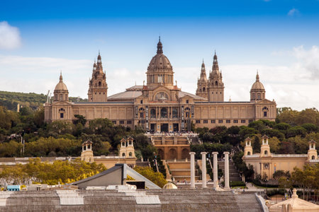 Placa De Espanya, the National Museum in  October 14, 2012 in Barcelona, Spain.