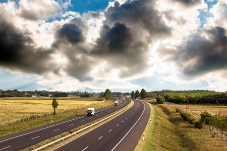 highway traffic on  summer day