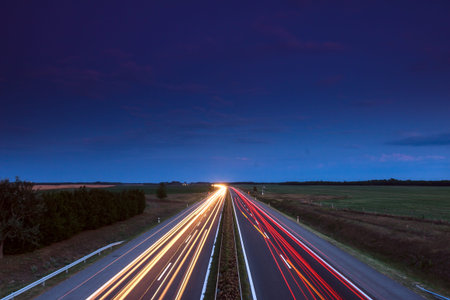 Cars speeding on a highway, Hungary