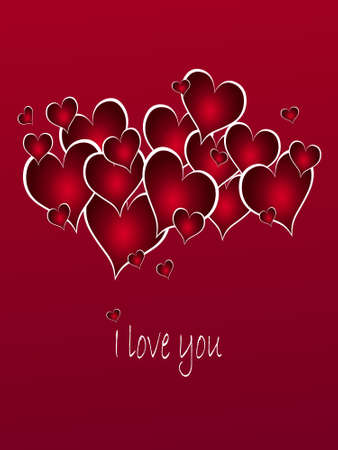 Red love heartsのイラスト素材