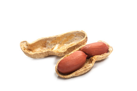 Dried peanuts in closeup