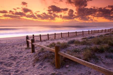Sunset beach in Gabo de Gata, Almeria, Spain.の写真素材