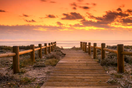 Sunset beach in Gabo de Gata, Almeria, Spain.の写真素材