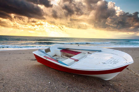 Sunset beach in natural park the  Gabo de Gata, Almeria, Spainの写真素材