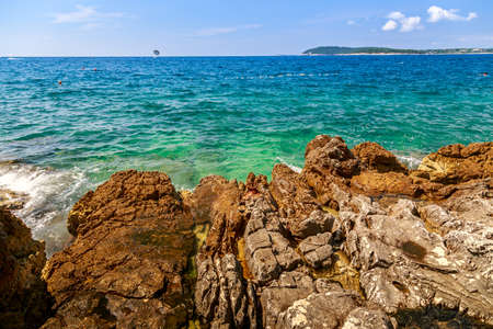 Wild beach in Pula, Croatia, Europeの写真素材