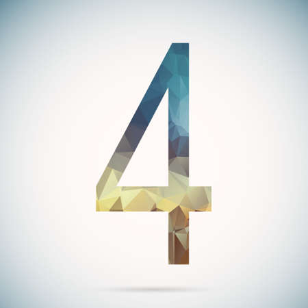 Number four  in modern polygonal crystal styleのイラスト素材