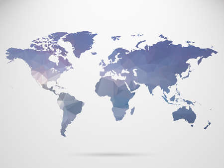 World map background in polygonal style background.のイラスト素材