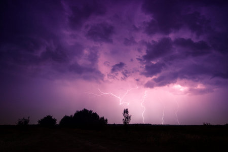clouds and thunder lightnings and storm in Hungary