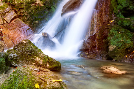 waterfall in deep forest near Lillafured-Hungary