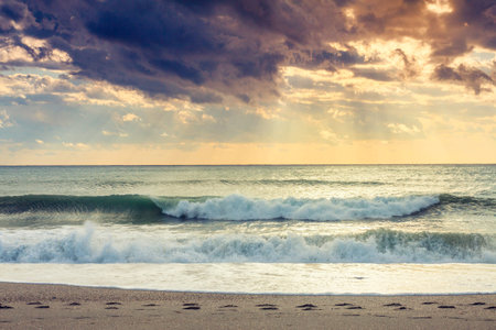 Sunset beach near Almeria. 