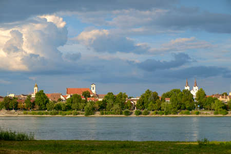 View of Vac city near the river Danube, Hungaryの写真素材