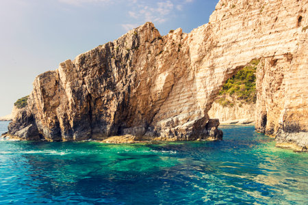 Beautiful sea landscapes on Zakynthos Island in Greece
