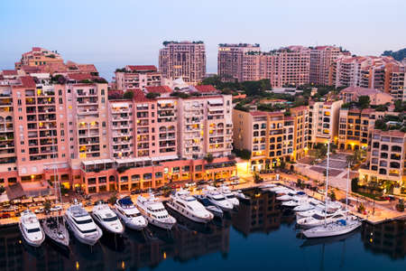 Luxury yachts and elite apartments in the port of Monacoのeditorial素材