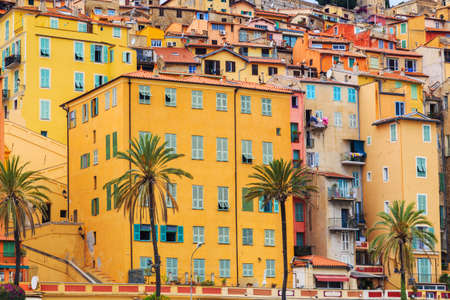 Colorful old town Menton on french Riviera, Franceの写真素材