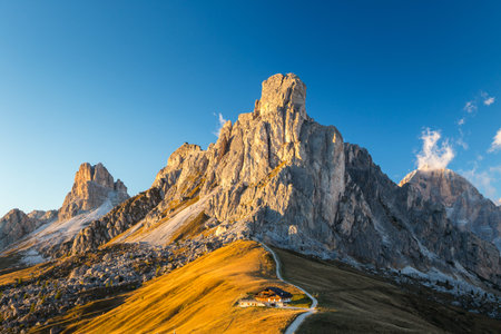 La Gusela, Nuvolau gruppe, South Tirol, dolomites mountains, Passo Giau, Dolomites, Italyの写真素材