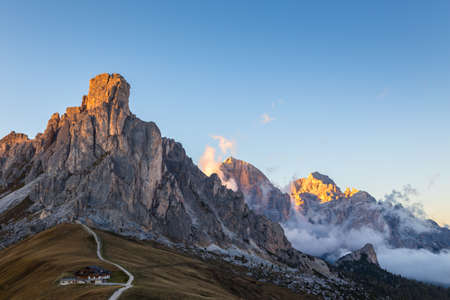 La Gusela, Nuvolau gruppe, South Tirol, dolomites mountains, Passo Giau, Dolomites, Italyの写真素材