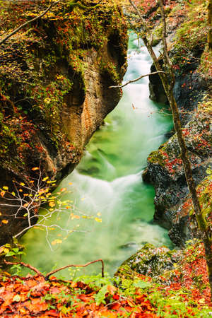 Canyon Mostnica near lake Bohinj in Slovenia (Mostnice Korita)の写真素材