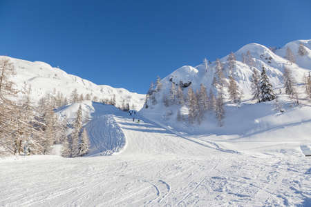 Ski center of Vogel, Triglav natural park, Julian Alps, Slovenia, Europe.の写真素材