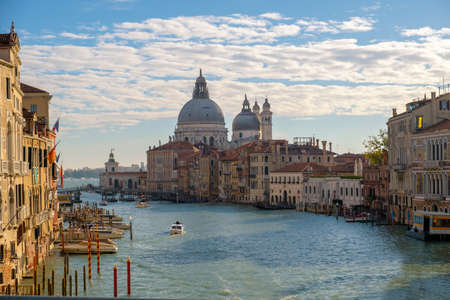 Grand Canal and Basilica Santa Maria della Salute, Venice, Italyの写真素材