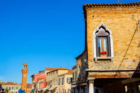 Traditional ancient  style window in Venice, Italyの写真素材