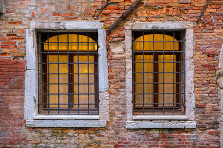 Traditional ancient  style window in Venice, Italyの写真素材