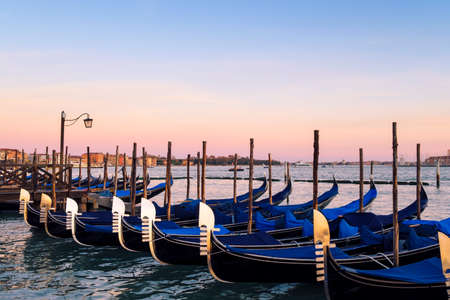Venice with famous gondolas  in lagoon, Venice. Italyの写真素材