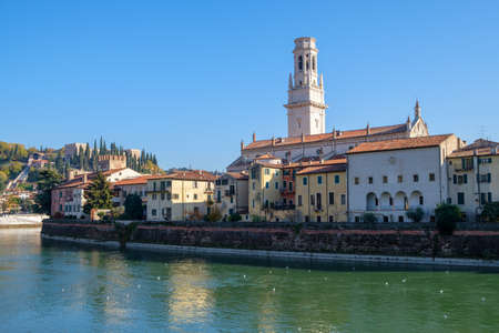 Roman Catholic Duomo Cathedral of Santa Maria Matricolare in Verona city, Italyの写真素材