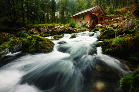 Old mill near Golling an der Salzach, Austria, Europeの写真素材