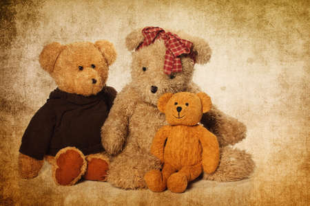 Cute teddy bear on the grunge backgroundの写真素材