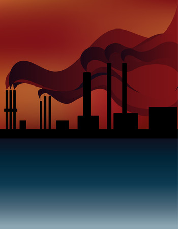 pipe smoke polluting the atmosphere, the environmentのイラスト素材