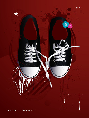 athletic shoes sneakers のイラスト素材