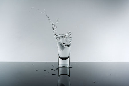 shot of alcohol, vodka Russian, alcoholism addictionの写真素材