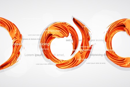 abstract orange swirl as a trace of paint brushesのイラスト素材