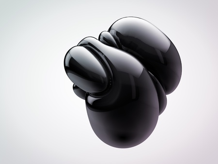 abstract three-dimensional shape of the plastic on a white backgroundの写真素材