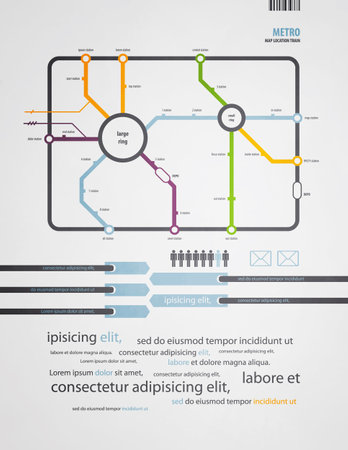 infographics subway in the old styleのイラスト素材