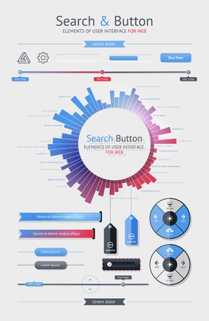 Elements of Infographics with buttons and menus  のイラスト素材