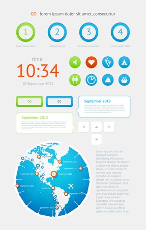 Elements of Infographics with buttons and menus  のイラスト素材