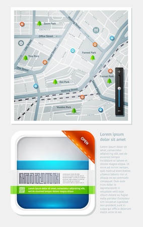 Elements of Infographics with buttons and menus  のイラスト素材