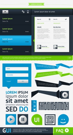 Elements of Infographics with buttons and menus  のイラスト素材