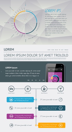 Elements of Infographics with buttons and menus  のイラスト素材