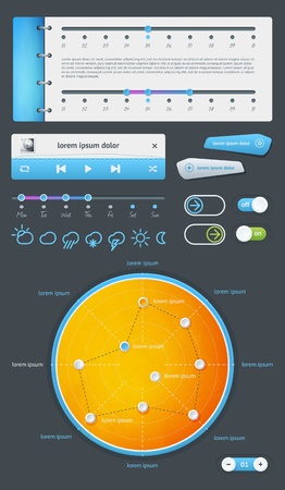 Elements of Infographics with buttons and menus  のイラスト素材