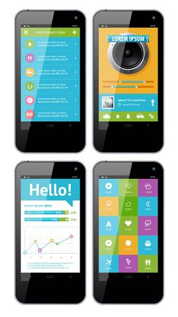 Simple vector template interface for phone のイラスト素材