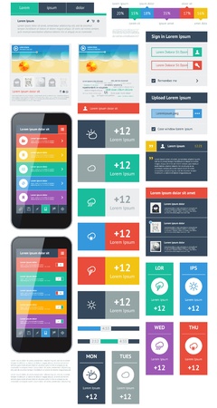 UI is a set of beautiful components featuring the flat design trendのイラスト素材