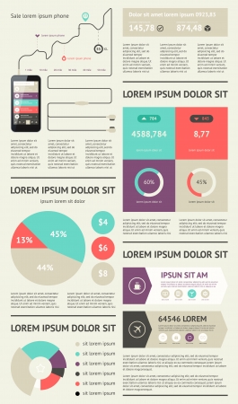 Elements of Infographics with buttons and menusのイラスト素材